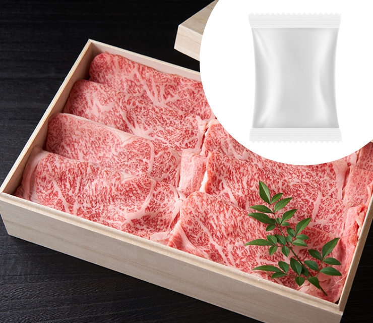 小袋・ポーションカップ・スタンドパウチへ小ロットで充填可能なサンキョーヒカリが開発した、ブランド牛とたれのギフト商品